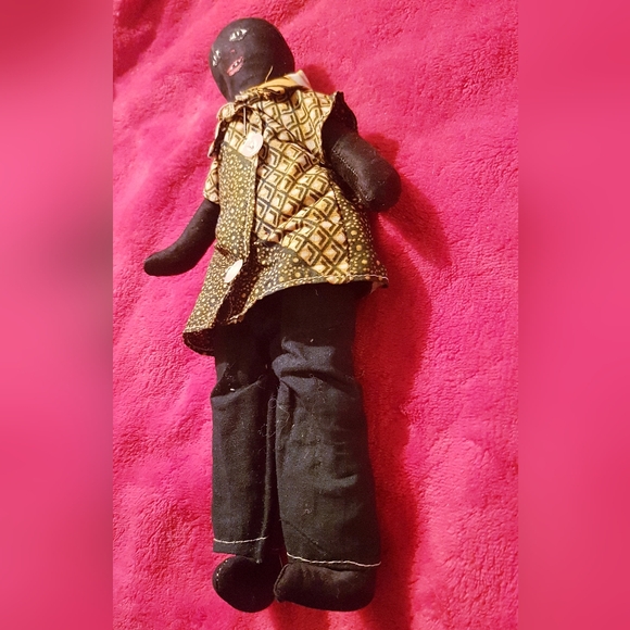 Handmade African Cloth Doll Folk Art Kente Cloth Vintage Collectible - Picture 3 of 8
